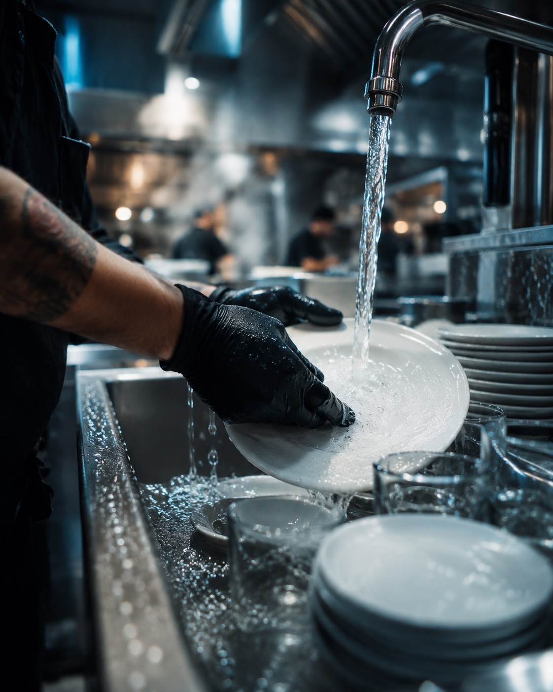 Restaurant Dish Pit — Softened, Filtered Hot Water